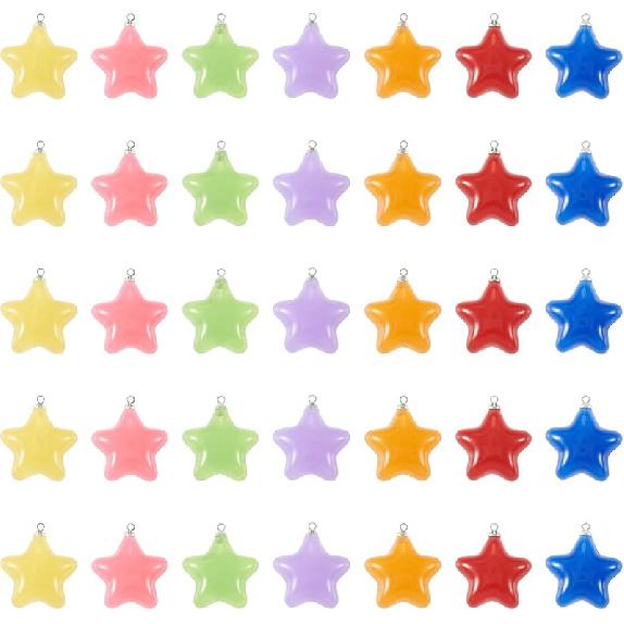 Craftdady Смоляные Подвески-Крылья Бабочки, Подвески-Крылья Насекомых Фей, Милые Животные Подвески, Подвески-Грибы, Подвески-Хвосты Русалок с Градиентом для DIY 7 Color-Star