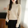 Vintage-Inspired Heavy Crochet High Neck Women's Pullover Sweater, Stylish and Warm Base Layer Top for 2026