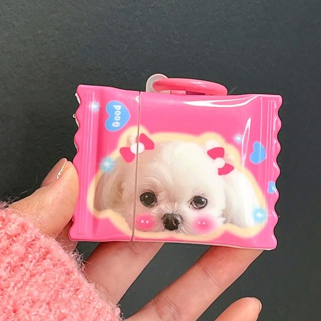 

Круглый брелок Good Love, розовая собака, рельефный щенок, милый чехол для наушников для Apple Airpod 3 2 Pro 2nd 1, беспроводная зарядная коробка с Bluetooth For Airpods 1 2