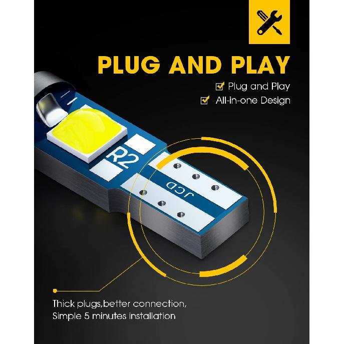 Antline T5 37 74 2721 PC74 PC37 LED Bulb White, Super Bright Canbus Error Free 12 Volt Replacements for Interior Dashboard Indicator trument Panel