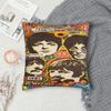 Beatled Music Pillow Cover  Comfy Cushion Cover Retro Trendy Pillow Case For Living Room Sofa