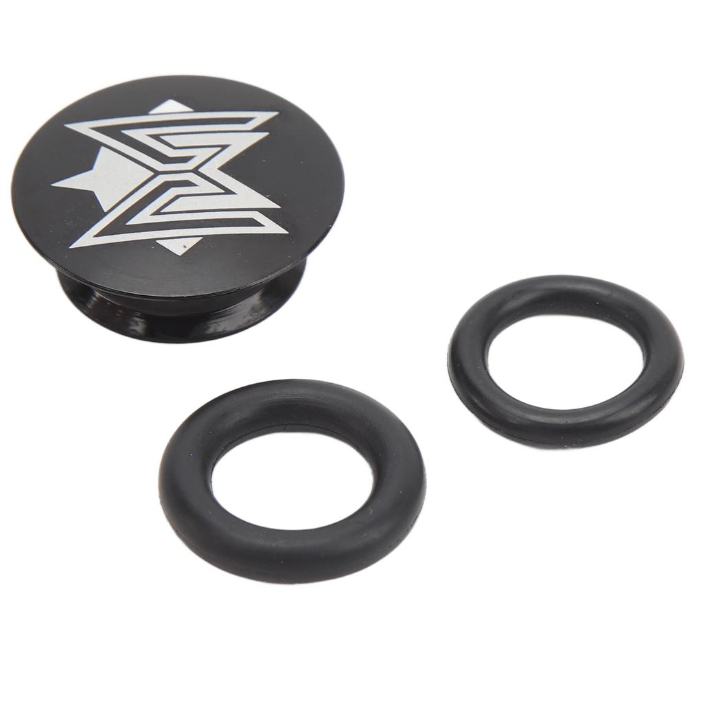 Kurbelgarnitur-Staubschutz, Kurbelarm-Staubkappe aus Aluminiumlegierung mit Gummiring für Mountainbikes, Rennräder, Schwarz