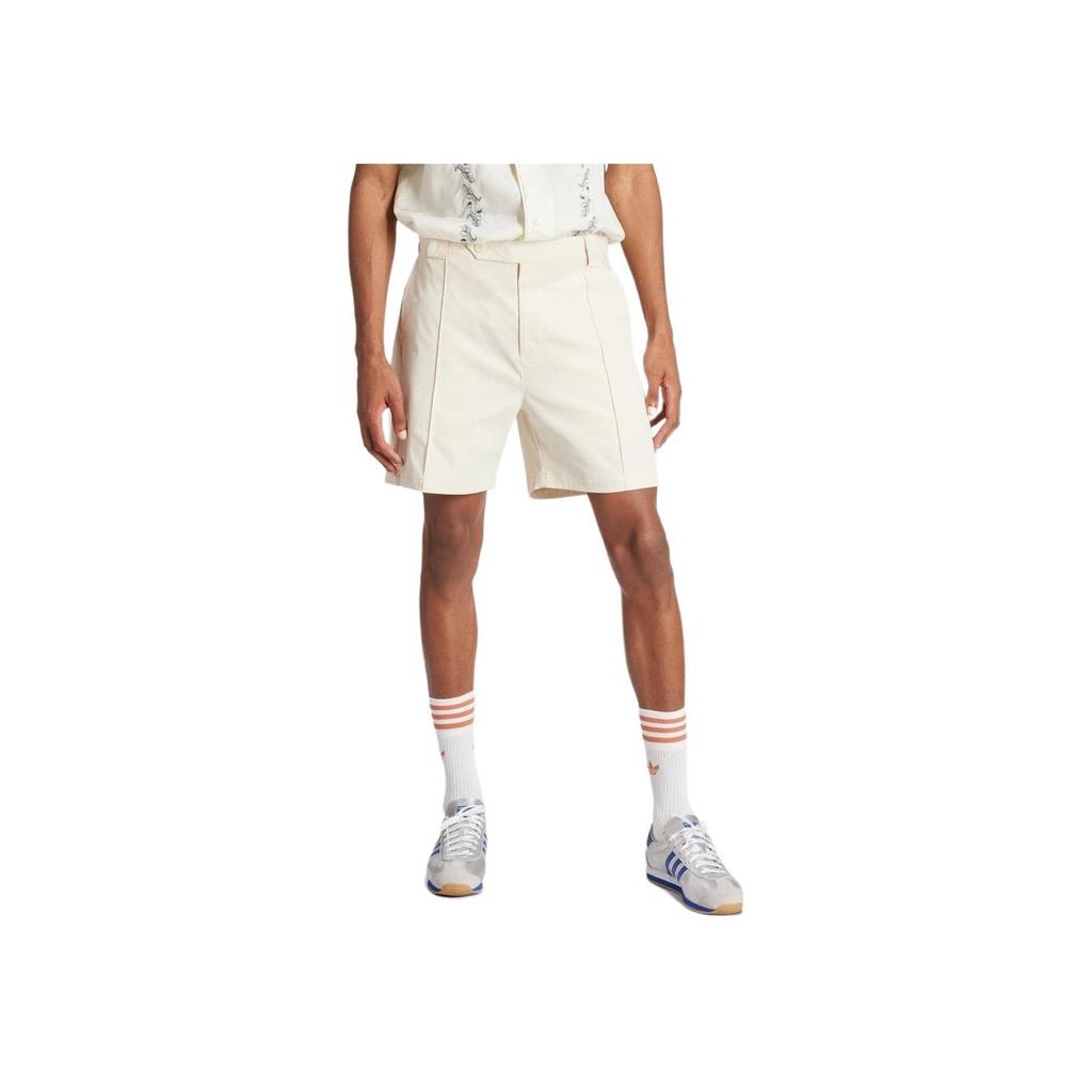 Adidas Originals Solid Color Button Blend Twill Casual Shorts Men Shorts White IU0211