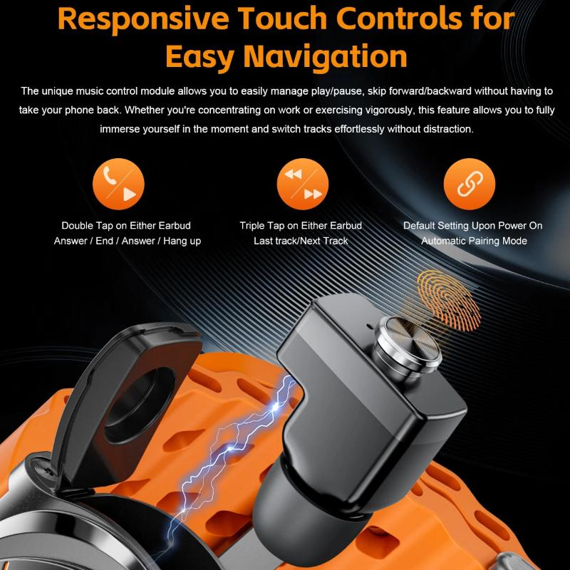 2025 New Smart Watch 2 In 1 Earphone Smartwatch Bluetooth Call for Men Watch Navigation Heart Rate Monitor Sports Music SmartWatch