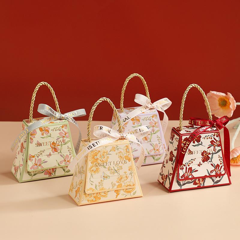 24Pcs sugar box wedding candy box new candy bag high sense European wedding engagement candy gift box empty box