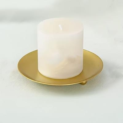 1pc Elegant Home Decor Candle Holders - Golden & Black Metal Tabletop Candle Holders with Sturdy Base, for Christmas, Halloween