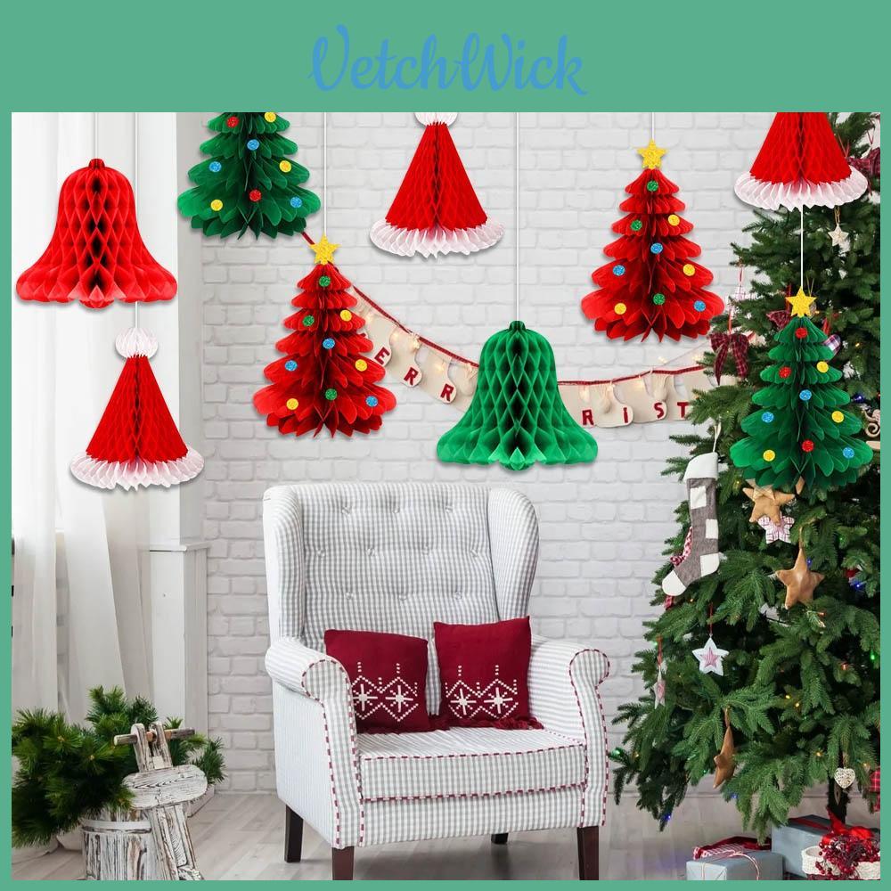 Christmas Party Decor 3d Honeycomb Hanging Decorations For Winter Holiday Celebrations