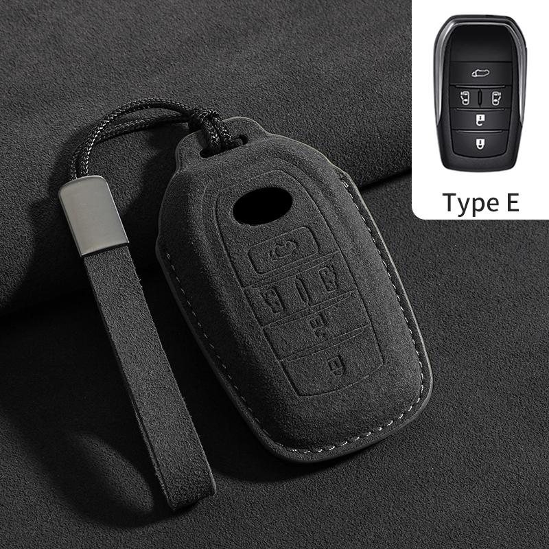 Housse de protection pour clé de voiture pliable en daim, porte-clés pour Toyota Alphard Crown Vellfire Previa, coque protectrice pour clé de voiture intelligente, accessoires
