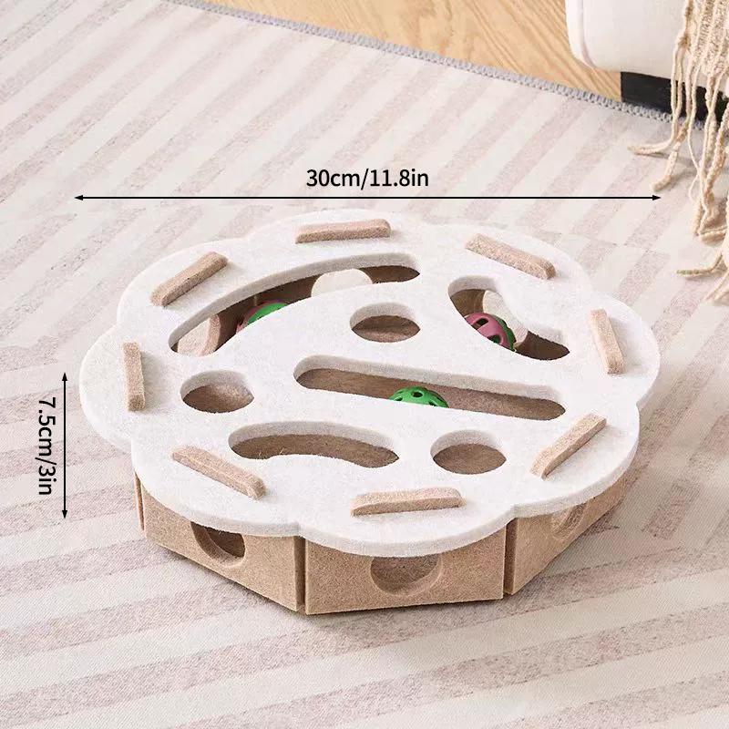Interactive Cat Toys with Maze Tunnel Durable Felt Cat Puzzle Digging Toy for Indoor Exercise Toy with Bell Ball Pet Supplies