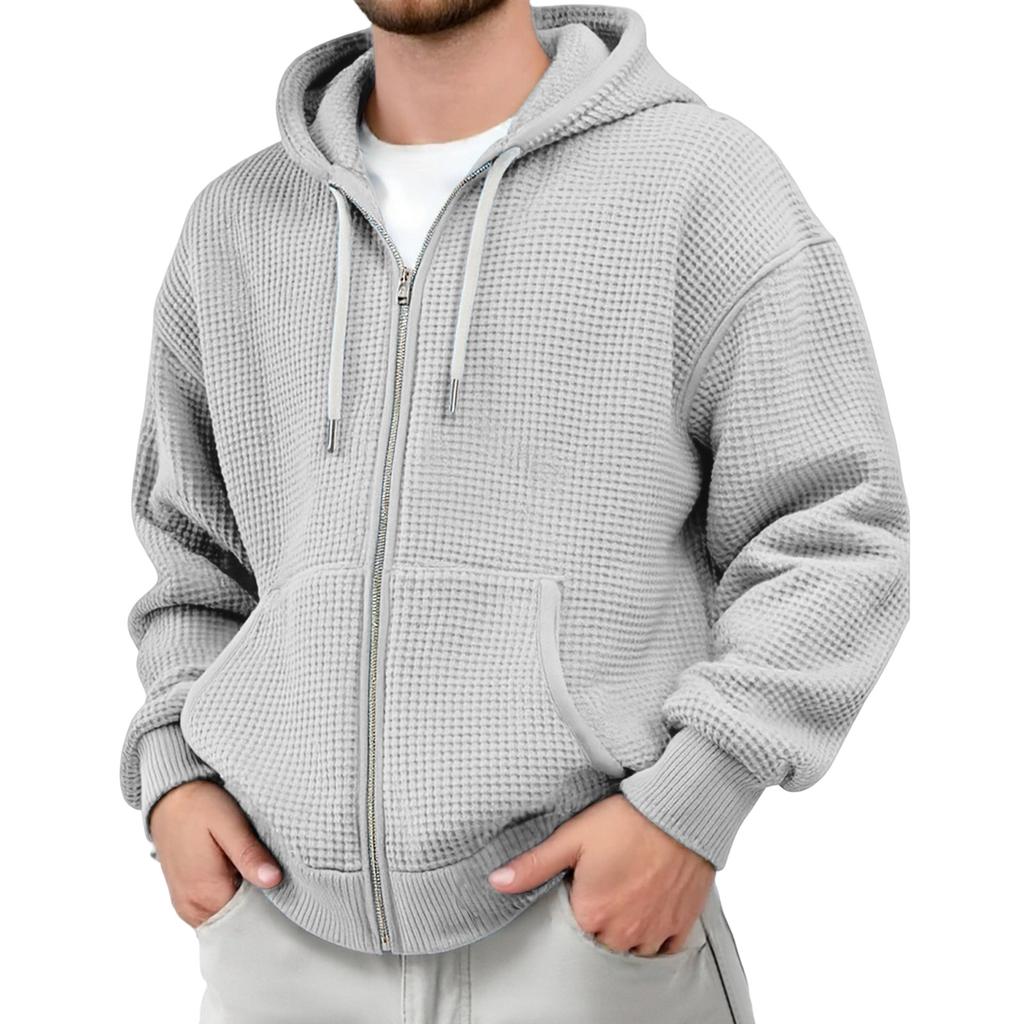 Men's Leisure Waverg Zipper Hooded Hood Hoodie Coat