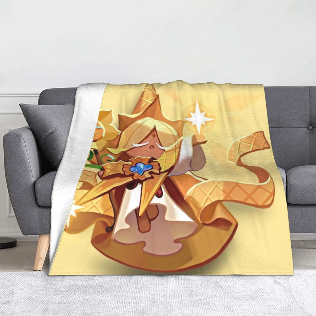 Moonlight Cookie Blanket Fleece Summer Cookie Run Kingdom Portable Warm Throw Blanket for Sofa Couch Plush Thin Quilt