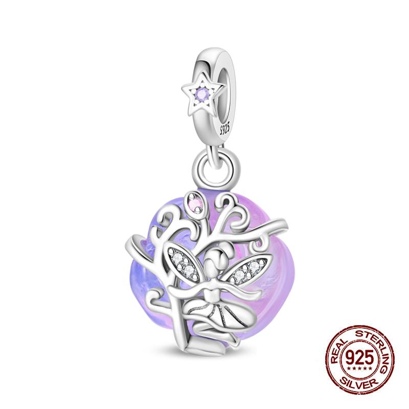 Original Charms Fixed Clamp Beads Copper Flower Fairy Beads Elf Pendant Fit Necklace Bracelet Women Jewelry Gifts