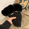 Gloves Women Autumn Winter Modal Korean Riding Gloves Fingerless Touchscreen Fleece Lined Thick Warm Gloves