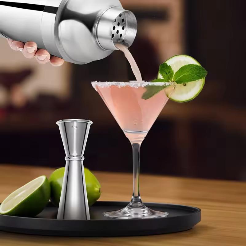 2025 New Stainless Steel Cocktail Shaker Set - Bartender Set with Stirring Stick/Spoon, Home Bar Mixing Tools