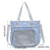 Zipper Transparent Pocket Handbag Large Capacity Canvas Shoulder Bag Sweet Itabag  Girl