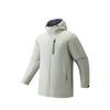 Solid Color Zipper Hooded Versatile Casual Down Jacket Men Outerwear Gray 152517910-1