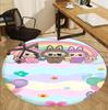 Labubu Pattern Round Rug, Indoor/Outdoor Mat, for Picnic, Gameroom, Bedroom, Office, Living Room, Home Decor Carpet, Birthday Gift