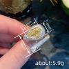 Open Water Drip Wax Setting Ring Women, Imitation Citrine Mozzarella Diamond Accessories, White Women's European and American Rings
