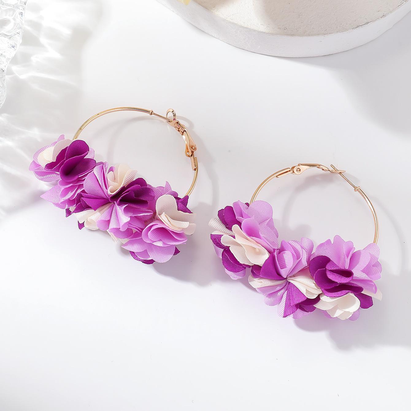 Элегантные серьги-цветы из ткани: Легкие Роскошные Высококачественные Каффы для Ушей Женские