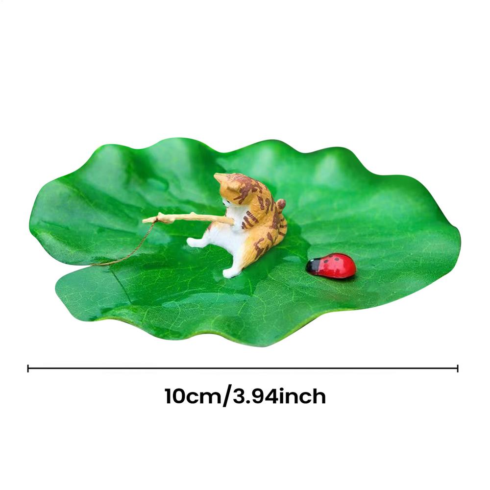 Fishing Cat Aquariums Decorations Fishtanks Hangable Decors Landscape Aquatic Pet Fishtank Ornament Desktop Accessories