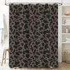 Animal Print Shower Curtain Waterproof Bath Decor Large Size Modern Home Decorative Dark Brown Cow Pattern (180X180Cm)