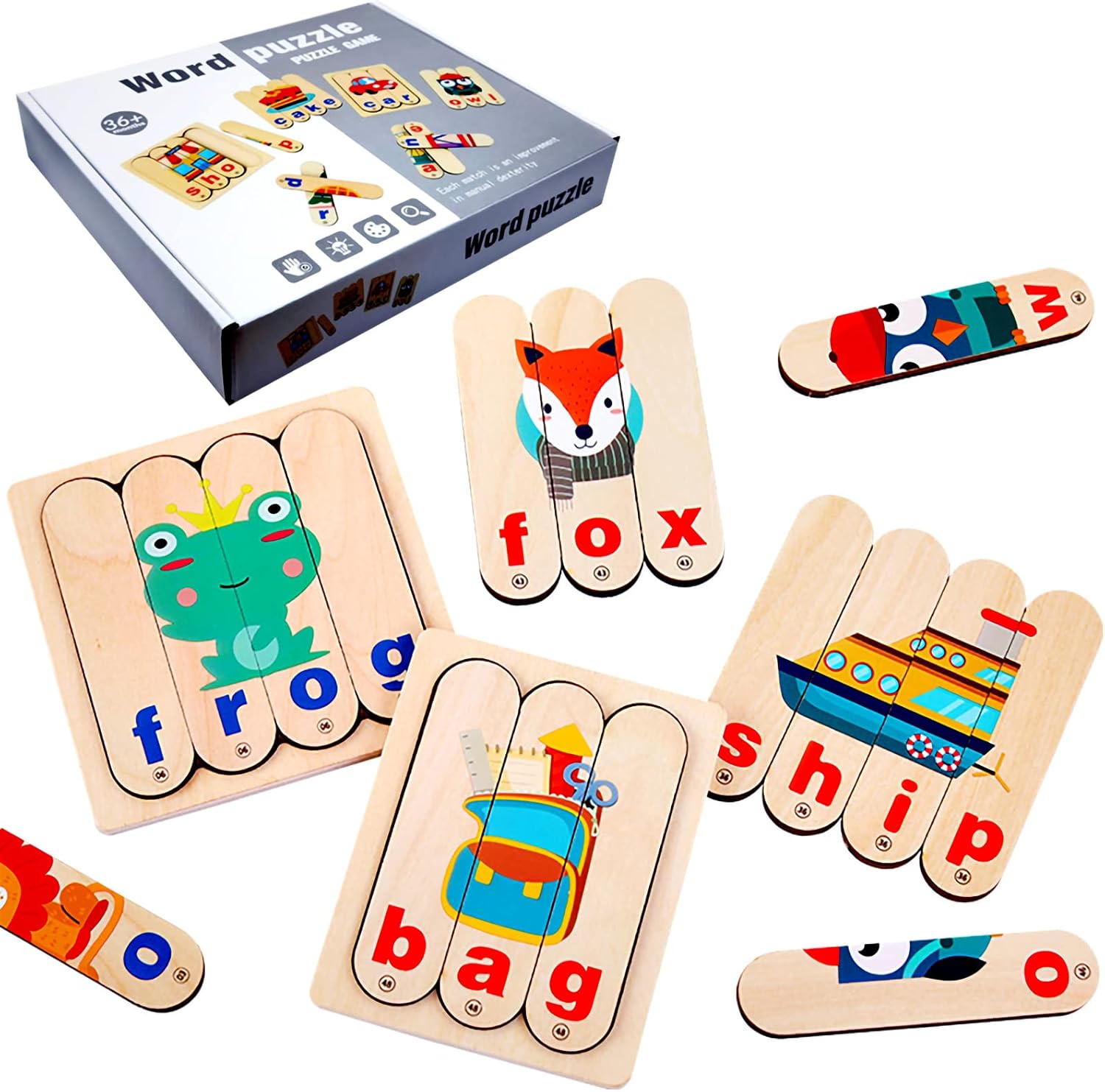 

192 шт. Орфографические пазлы для детей Деревянный двусторонний пазл для правописания Пазл с буквами Игрушки для детей дошкольного возраста Монтессори-игрушка