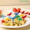 10Pcs Cute Dinosaur Cupcake Top Decoration Cocktail Picks Cartoon Fruit Fork Food Appetizer Toothpicks Bento Box Accessories