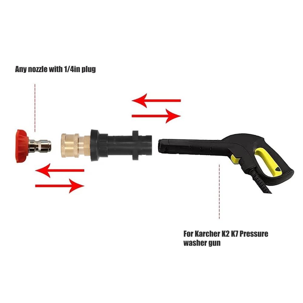 1/4 Inch Pressure Washer Gun Adapter Female Thread for Karcher K2, K3, K4, K5, K6, K7 For K Series Adapter Brass Foam Adapter