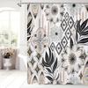 MitoVilla Boho Floral Shower Curtain, Farmhouse Modern Abstract Flower Shower Curtains for Rustic Vintage Bathroom Decor, Colorf
