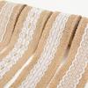 Handmade Retro Clear Texture Burlap Lace Roll Natural White Lace Jute Canvas Roll Home Supplies