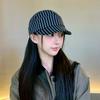 Retro Fashion Striped Soft Top Cap Female Spring and Autumn Literary and Artistic Face Small Light Breathable Sunshade Baseball Cap