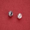 S925 Sterling Silver Hammered Wheel Spacer Beads, Handmade DIY Round Circle Beads for Braided Rope Bracelet, Silver Jewelry.