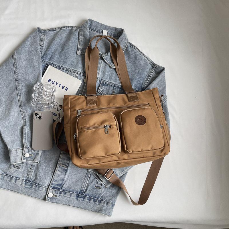 

Студенты колледжа ездят на занятия, ручные тканевые сумки большой вместимости, большие сумки, новые женские повседневные холщовые сумки, сумки-шопперы через плечо коричневый