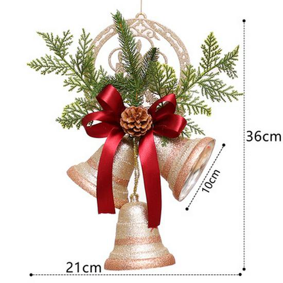 Gold Christmas Bells & Silk Florals: European & American Style Tree Ornaments & Hanging Decor