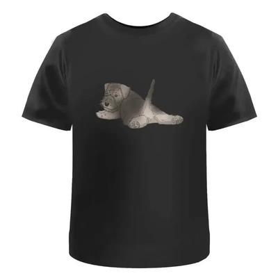 Schnauzer Puppy Relaxing Cotton T Shirt Ta050830