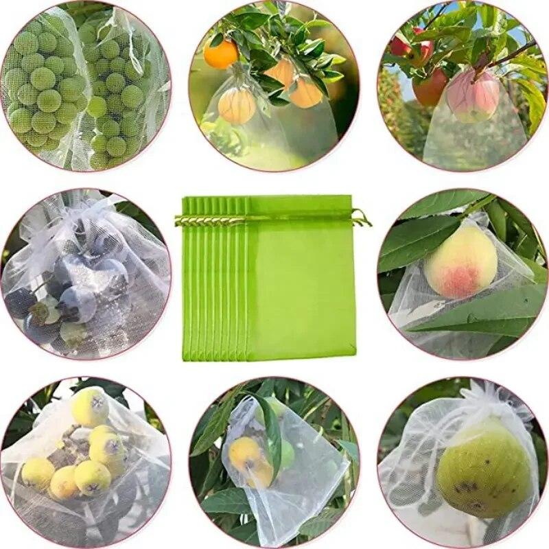 20pcs Reusable Garden Plant Protector Mesh Cover Bags - Perfect for Grapes Tomatoes Bananas Peaches Apples and Flowers