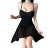 Korean Style Little Black Strapless Summer Dress with Padded Bust and Open Back