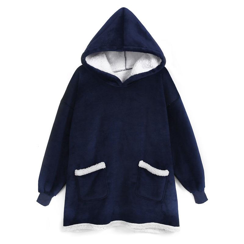 Wearable Blanket Hoodie for Men Oversized Hooded Blankets Sweatshirt Cozy Warm Fleece Blanket with Sleeves Adults Winter House Robes With Pocket