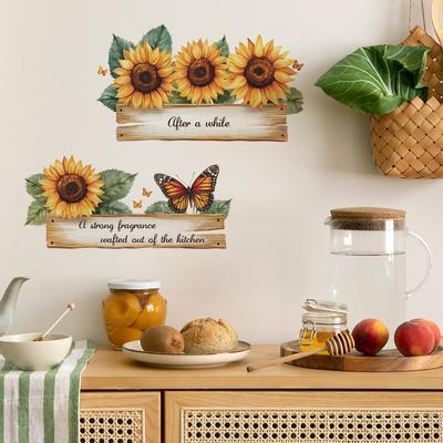 Sonnenblumen Blumen Englischer Slogan Schlafzimmer Wohnzimmer Zuhause Wand Hintergrund Verschönerung Dekoration Wandaufkleber