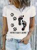Floral Paw Print Never Walk Alone T-shirt
