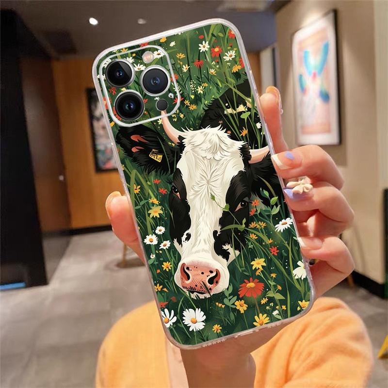 Cute Cow Phone Case For iphone 17 Pro Max Air 16 15 14 13 Pro Max 15 16 Pro 15Plus
