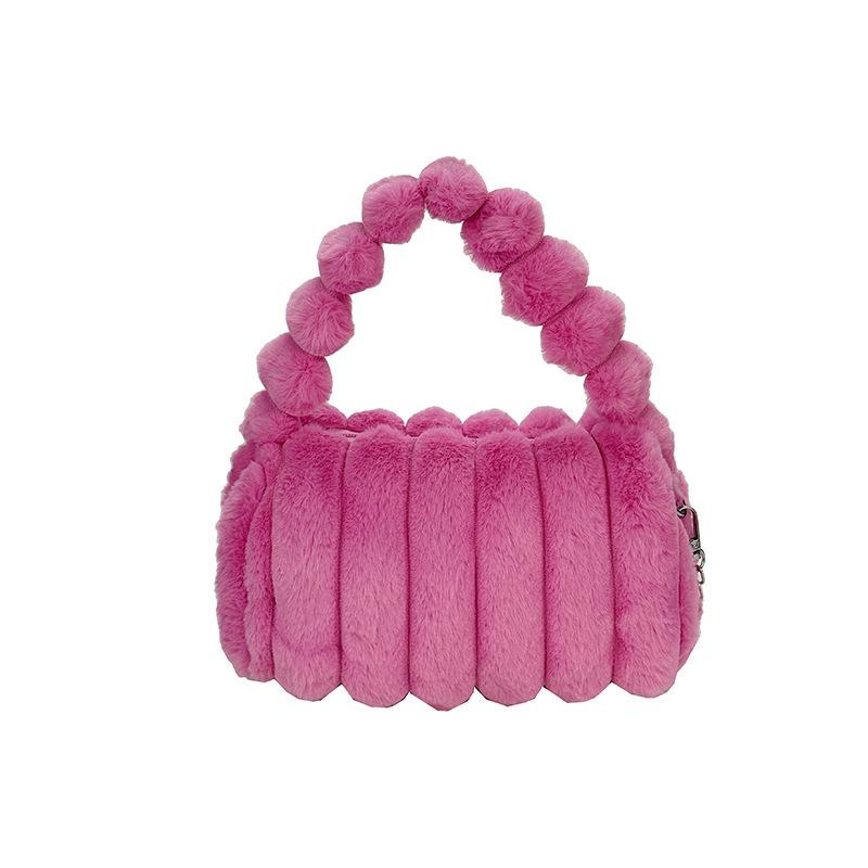 Трендовая женская пушистая плюшевая сумочка 2025 года - Высококачественная модная сумка на плечо и кроссбоди для осени/зимы