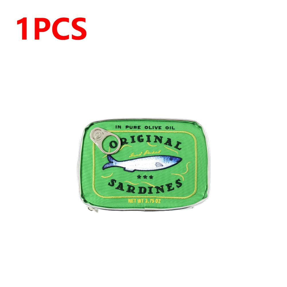 Cute Cosmetic Bag Sardines Cans Shape Funny Bag Creative Portable Toiletry Bag Fashion Zipper Multi-function Soft Makeup Bags