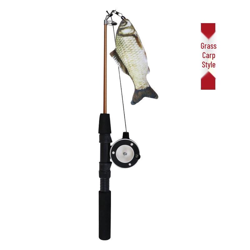 Linen Mouse Cat Teaser Wand with Bell - Boredom Relief Toy for Cats