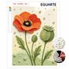 Elegant Framed Pearl Art DIY Set with Poppy Flower Design 5D Sparkling Bead Canvas Painting Ready To Display Romantic Home Decor Gift Idea