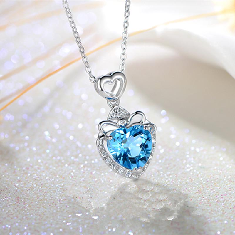 925 Sterling Silver Necklace Pendant Zircon High Quality Chain For Women Luxury Fashion Wedding Engagement Jewelry Party Gifts