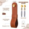 6 Pcs Leather Curtain Rod Holders PU Leather Curtain Rod Bracket Mounted Loop Straps with Screws and Plastic Wall Plugs, Boho Pole Hanger Hook for