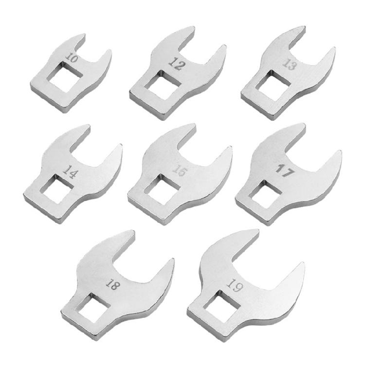 8Pcs 3/8inch Drive Crowfoot Wrench Set 10-19mm Foot Open End Spanner Torques Wrenches Key Kit Hand Tool Accessories