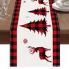 Christmas Table Runner with Santa and Tree Design