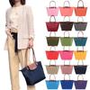 Borsa a tracolla pieghevole in nylon da donna, impermeabile e pratica, borsa portaoggetti per sport, fitness, shopping e regali, colore Rosso Vino, Rosso, Viola